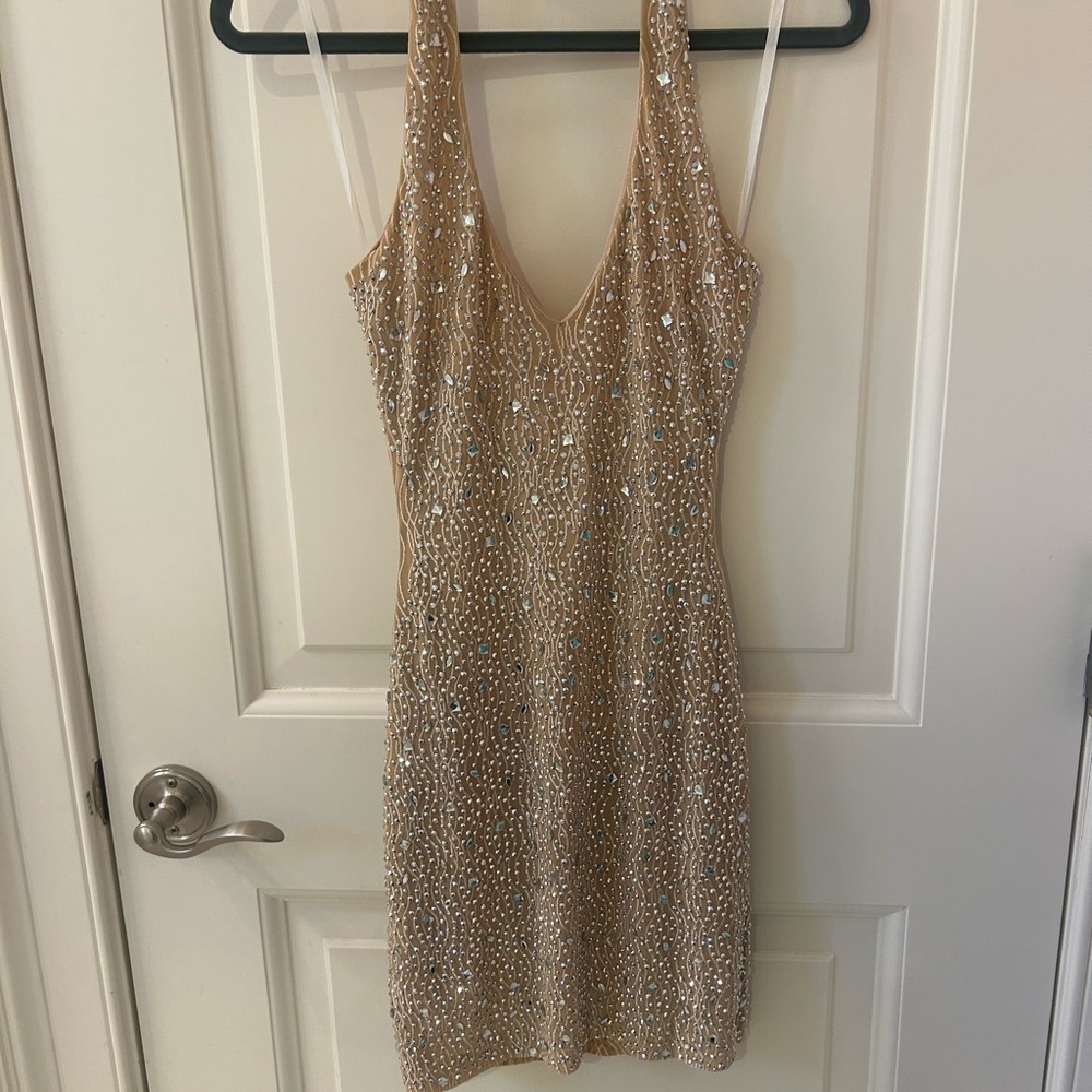 Windsor Elegant Gold Sequin Dress